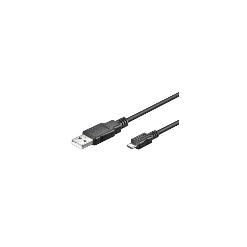 Ewent 1.8m USB A/mirco USB B cable USB 1,8 m USB 2.0 Micro-USB B Negro