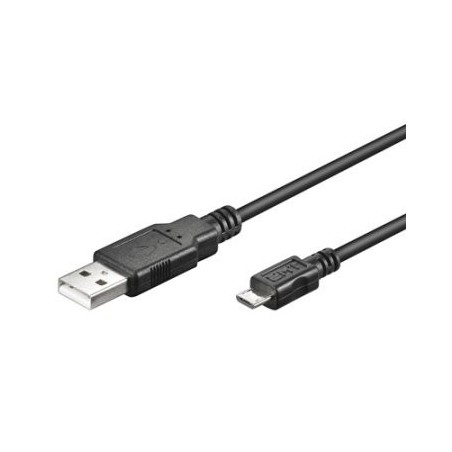 Ewent 1.8m USB A/mirco USB B cable USB 1,8 m USB 2.0 Micro-USB B Negro