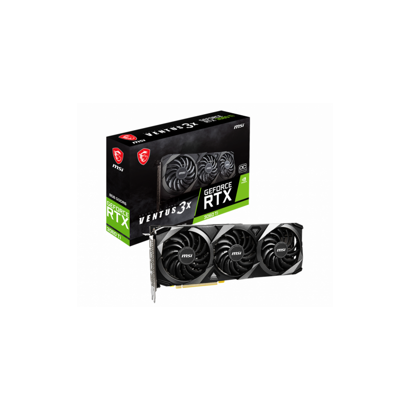 MSI RTX 3060 TI VENTUS 3X 8G OC LHR tarjeta gráfica NVIDIA GeForce RTX 3060 Ti 8 GB GDDR6 (NO VALIDO PARA MINERIA)