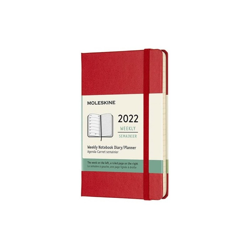 AGENDA 2022 12 MESES SEMANAL P ROJA S. TAPA DURA MOLESKINE DHF212WN2Y22
