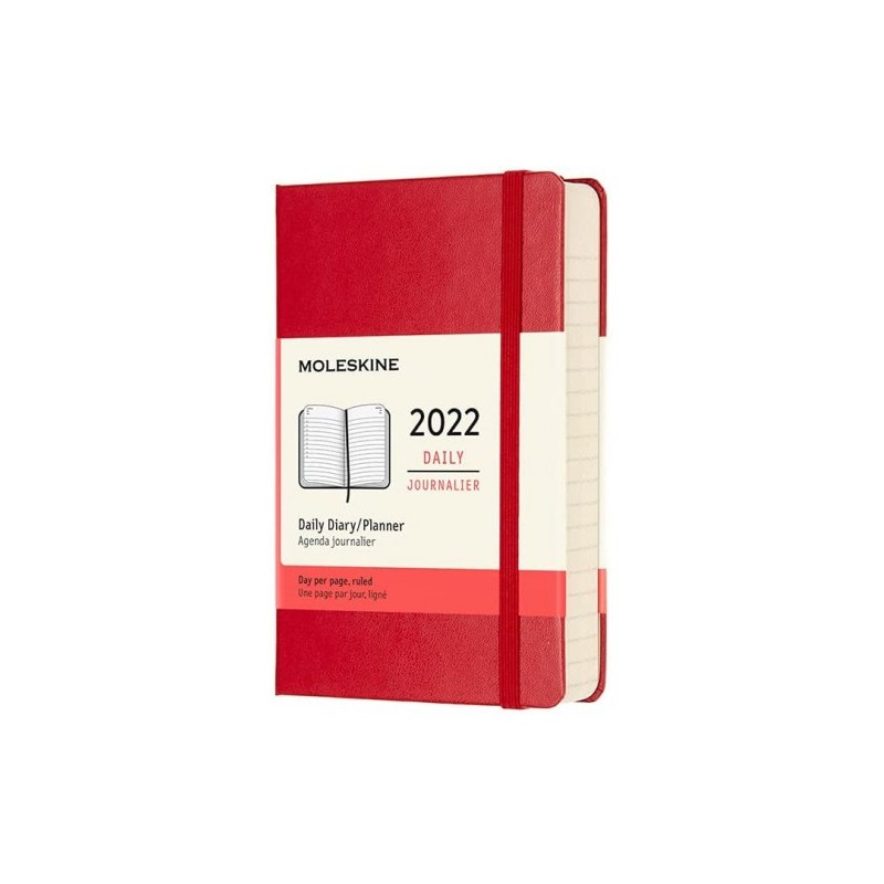 AGENDA 2022 12 MESES DIARIA P ROJO S. TAPA DURA MOLESKINE DHF212DC2Y22