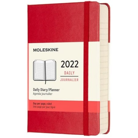 AGENDA 2022 12 MESES DIARIA P ROJO S. TAPA DURA MOLESKINE DHF212DC2Y22
