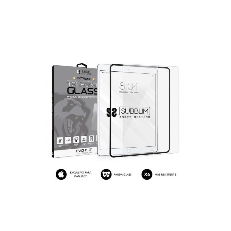 SUBBLIM Protector de Cristal Templado Extreme Tempered Glass IPAD 10.2" 7a-8a Gen