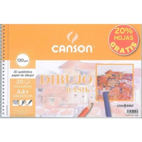 ALBUM ESPIRAL MICROPERPORADO PROMO 23X32,5 20H DIBUJO BASIK LISO 130G 20% HOJAS GRATIS GUARRO CANSON C400110484