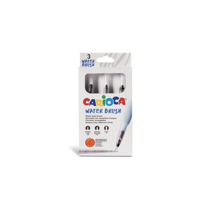 Carioca Pinceles Recargables Water Brush - 3 Uds