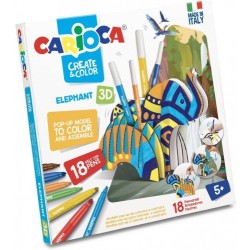 SET  CREATE & COLOR ELEPHANT 3D CARIOCA 42902