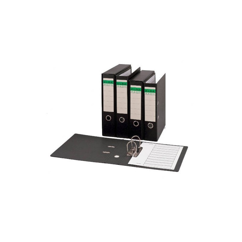 ARCHIVADOR PALANCA CARTÓN COMPACTO FOLIO ANCHO COLOR NEGRO ELBA 100580140