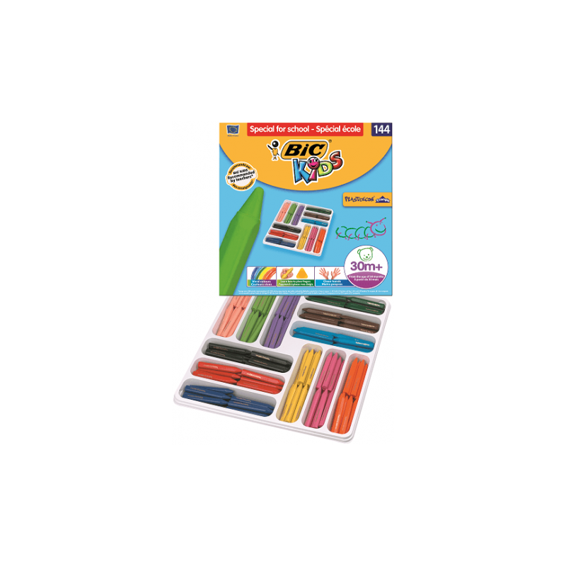 ESTUCHE 144 CERAS DE COLOR CON 12 COLORES DIFERENTES BIC 8878331