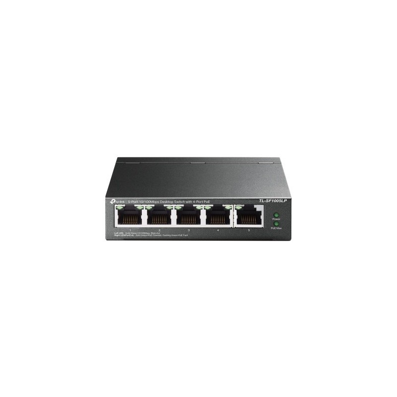 TP-LINK TL-SF1005LP switch No administrado Fast Ethernet (10/100) Energía sobre Ethernet (PoE) Negro
