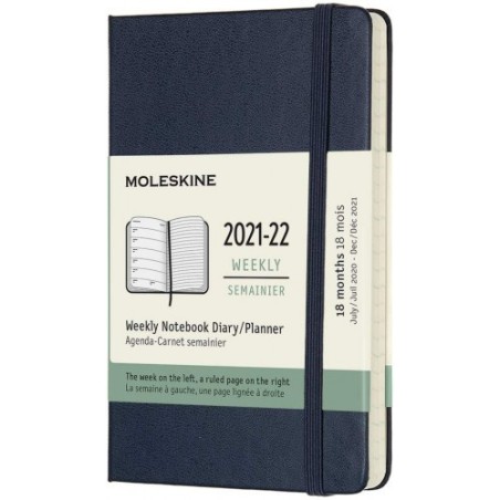 AGENDA 18 MESES SEMANAL 2021-2022 P AZUL ZAFIRO TAPA DURA MOLESKINE DHB2018WN2Y22