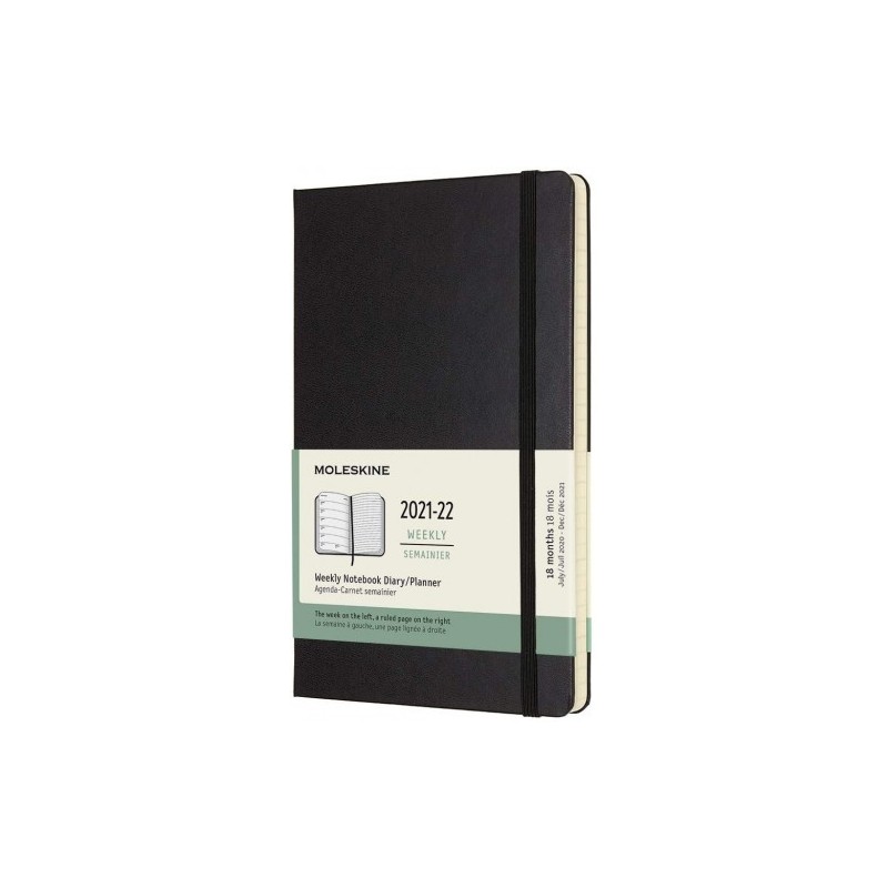 AGENDA 18 MESES SEMANAL 2021-2022 L NEGRA TAPA DURA MOLESKINE DHB18WN3Y22