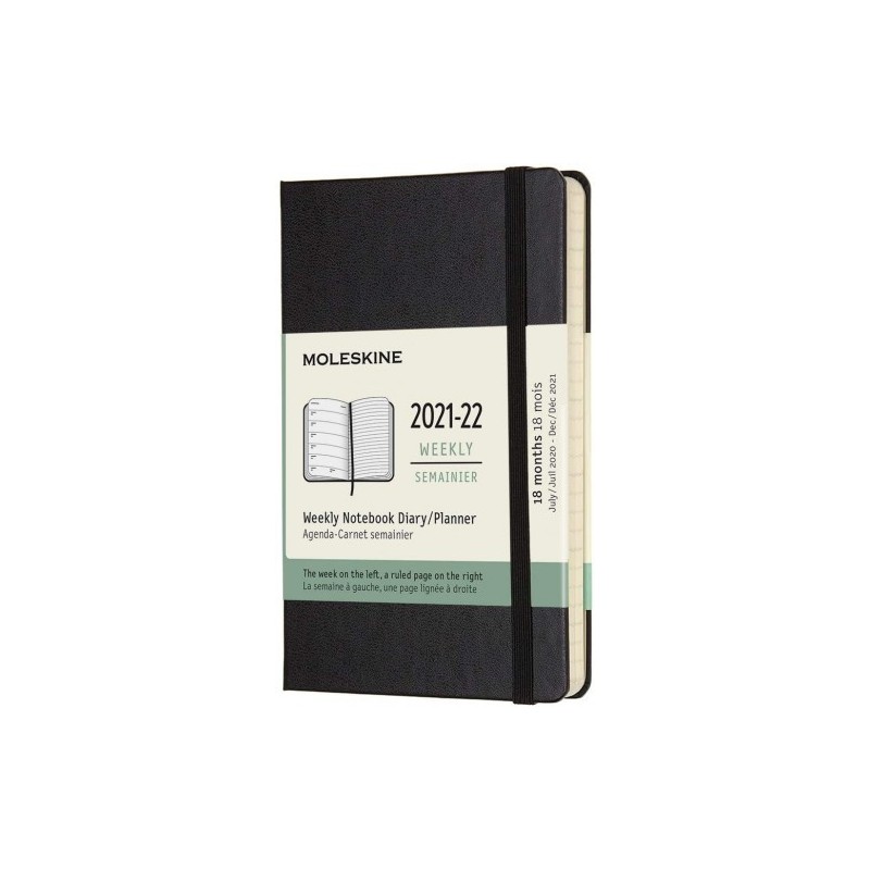 AGENDA 18 MESES SEMANAL 2021-2022 P NEGRA TAPA DURA MOLESKINE DHB18WN2Y22