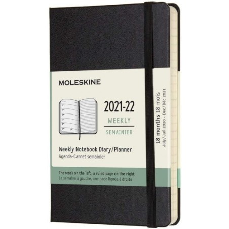 AGENDA 18 MESES SEMANAL 2021-2022 P NEGRA TAPA DURA MOLESKINE DHB18WN2Y22