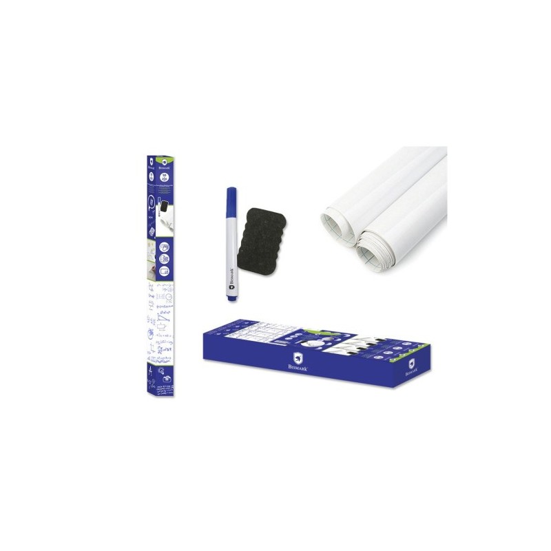 Bismark Pizarra Blanca Adhesiva C/ Rotulador & Borrador
