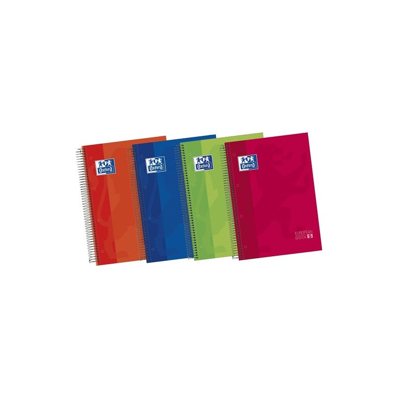 CUADERNO EUROPEANBOOK 5 TAPA EXTRADURA A4+ 120 HOJAS 5X5 COLORES VIVOS 50% HOJAS GRATIS OXFORD 100430279