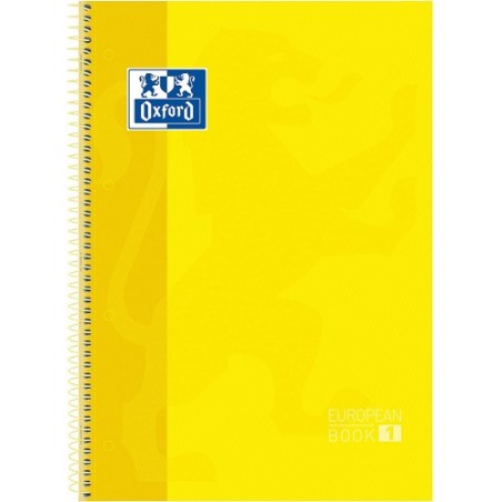 CUADERNO EUROPEANBOOK 1 TAPA EXTRADURA A4+ 80 HOJAS 5X5 COLOR AMARILLO OXFORD 100430200