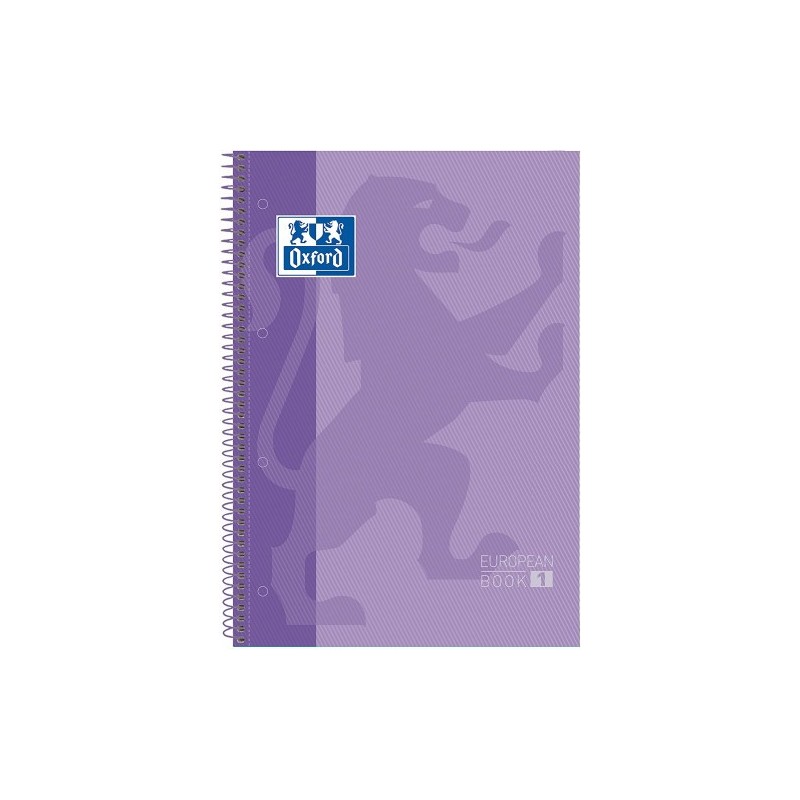 CUADERNO EUROPEANBOOK 1 TAPA EXTRADURA A4+ 80 HOJAS 5X5 COLOR MALVA OXFORD 100430201