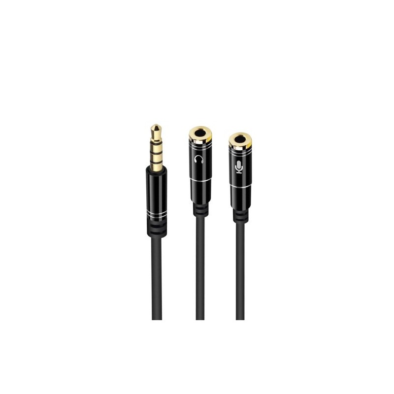 Ewent EC1641 cable de audio 0,3 m 3,5mm 2 x 3.5mm Negro