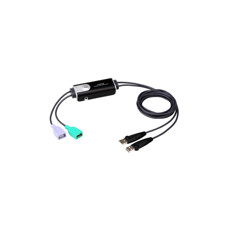 Aten CS62KM-AT cable para video, teclado y ratón (kvm) Negro 1,8 m