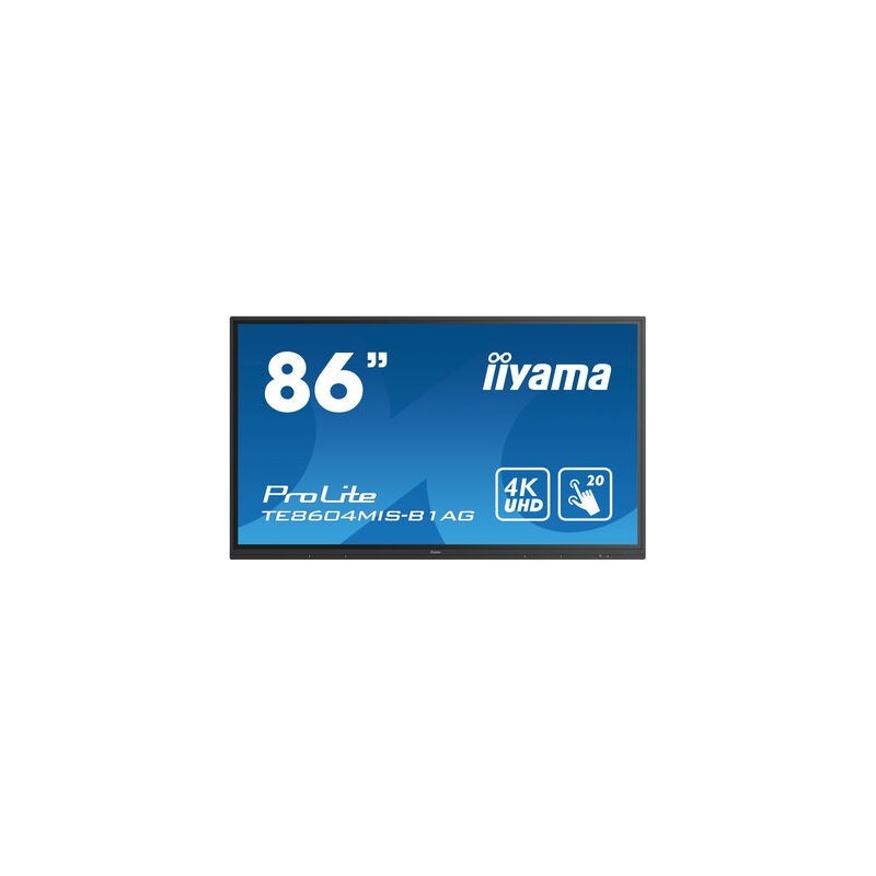 iiyama TE8604MIS-B1AG pantalla de señalización Pantalla plana para señalización digital 2,18 m (86") IPS 4K Ultra HD Negro Pantalla táctil Procesador incorporado Android