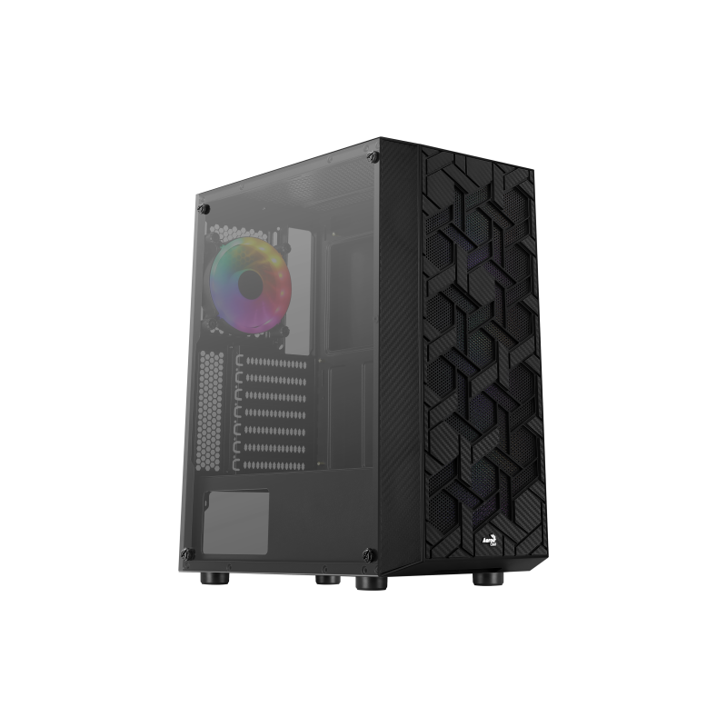 AEROCOOL HIVE V2 ATX CASE, 4XFRGB FANS, FRONT MESH, TEMPERED GLASS WINDOW