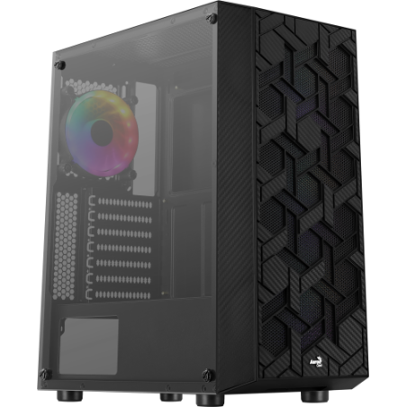 AEROCOOL HIVE V2 ATX CASE, 4XFRGB FANS, FRONT MESH, TEMPERED GLASS WINDOW