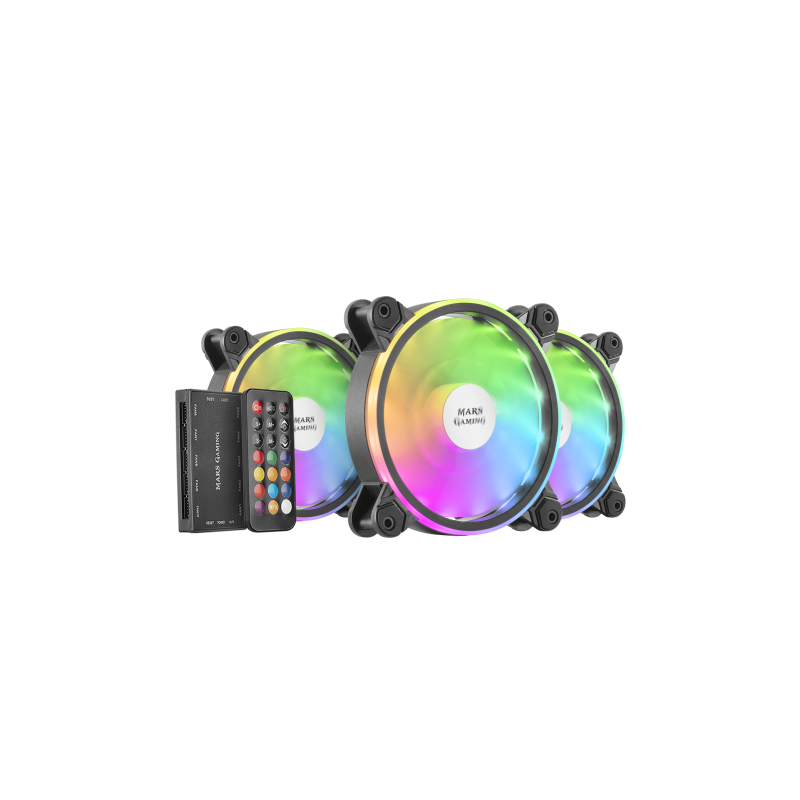 MARS GAMING MFXKIT, 3X12CM FAN, 10C CONTROL BOX, RF REMOTE & MB CONTROL, BLACK
