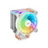 MARS GAMING MCPUX CPU COOLER, DUAL ARGB, 12CM PWM FAN, 4X HEATPIPE, 180W, WHITE