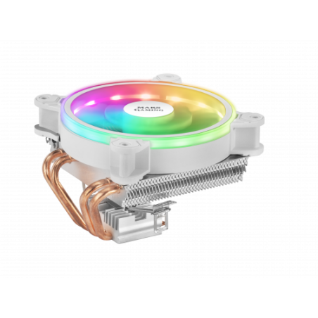 MARS GAMING MCPU220 CPU COOLER, ARGB 12CM PWM FAN, 4X HEATPIPE, 140W, WHITE