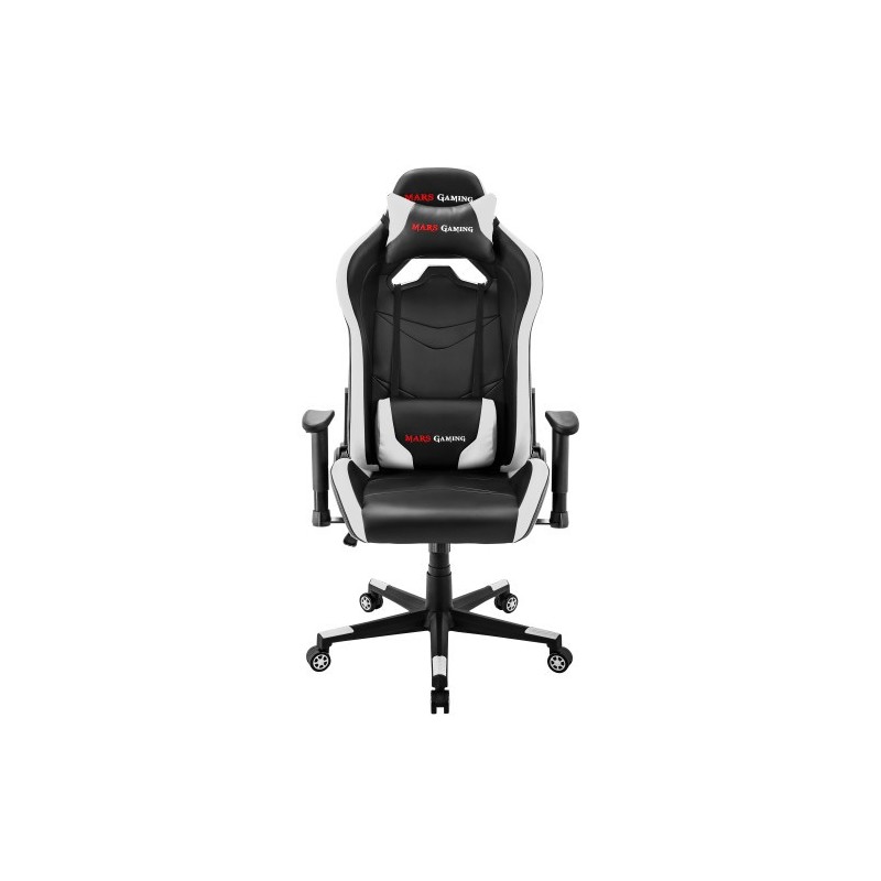 MARS GAMING MGC3 WHITE PROFESSIONAL GAMING CHAIR, NECK & BACK CUSHIONS, 2D ARMREST, GAS-LIFT CLASS 4