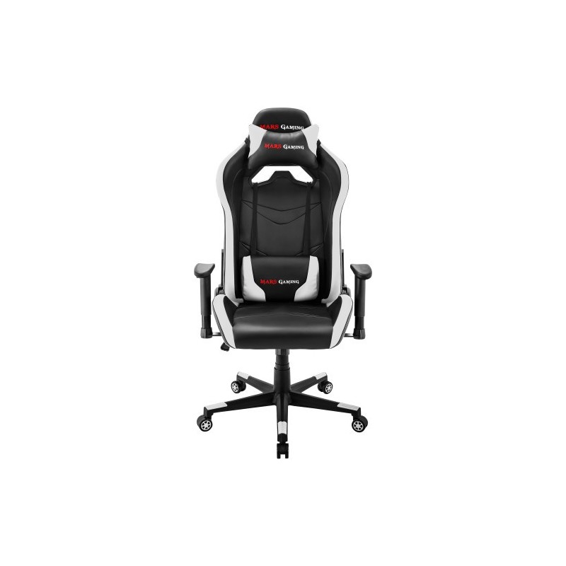 MARS GAMING MGC3 WHITE PROFESSIONAL GAMING CHAIR, NECK & BACK CUSHIONS, 2D ARMREST, GAS-LIFT CLASS 4