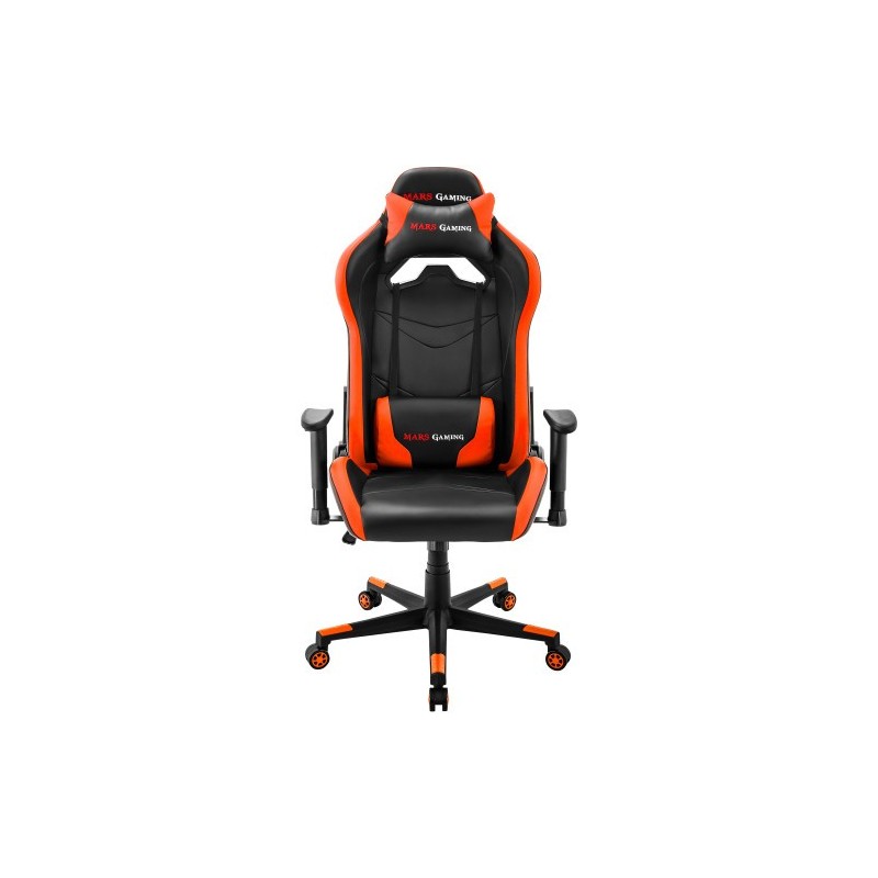 MARS GAMING MGC3 ORANGE PROFESSIONAL GAMING CHAIR, NECK & BACK CUSHIONS, 2D ARMREST, GAS-LIFT CLASS 4