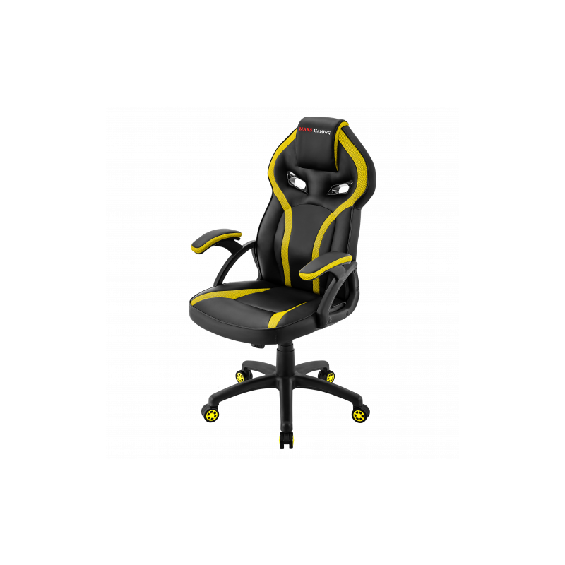 MARS GAMING MGC118 YELLOW GAMING CHAIR, ARMREST CUSHION, GAS-LIFT CLASS 4