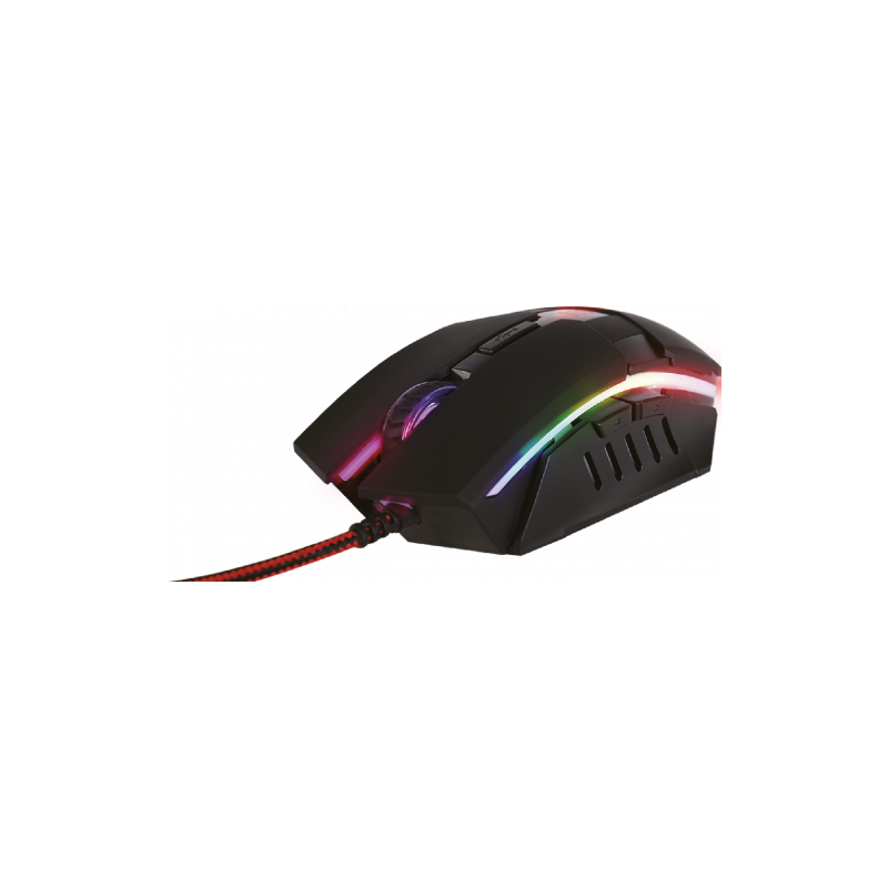 MARS GAMING MM116 MOUSE 3200DPI OPTICAL, 7 COLOR LIGHT, ANTI-GRIP RUBBER, BRAIDED CABLE, GOLD USB