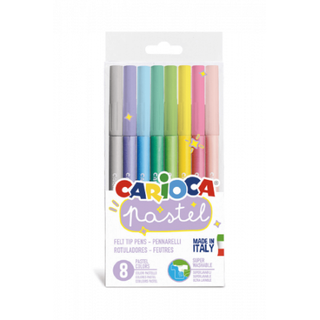 CAJA PVC 8 ROTULADORES PASTEL CARIOCA 43032