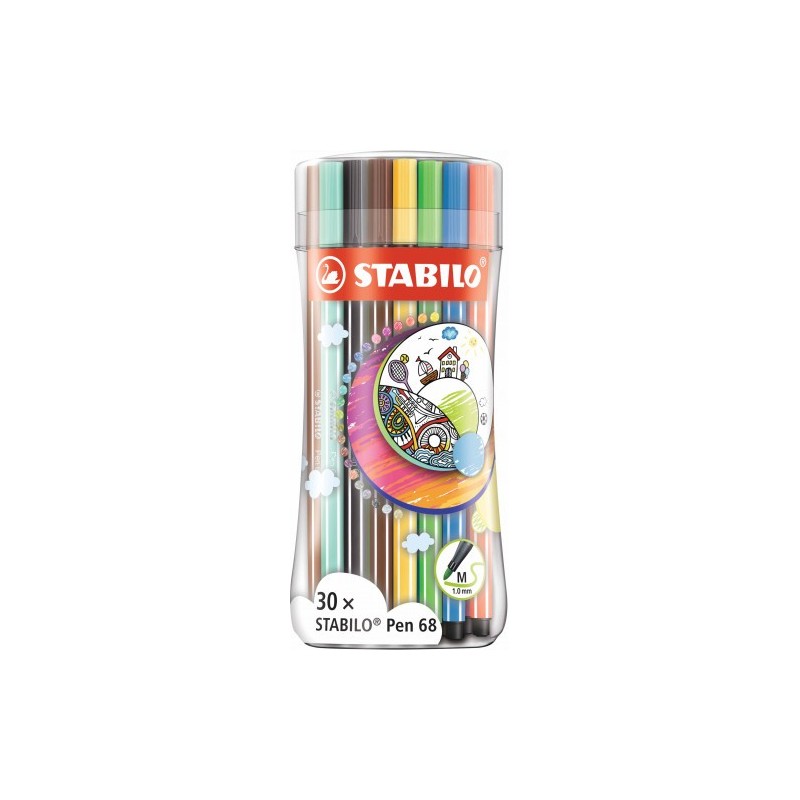 STABILO Pen 68 rotulador Medio Multicolor 30 pieza(s)