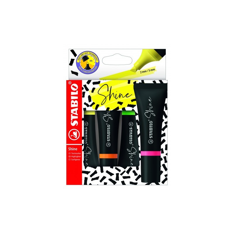 ESTUCHE 4 SHINE COLORES SURTIDOS STABILO 76/4