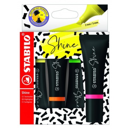 ESTUCHE 4 SHINE COLORES SURTIDOS STABILO 76/4