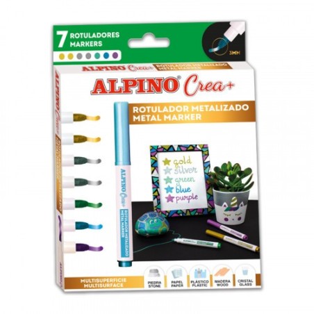 SET CREA METÁLICO ROTULADORES METALIZADOS PARA DECORAR SUPERFICIES ALPINO AR000134