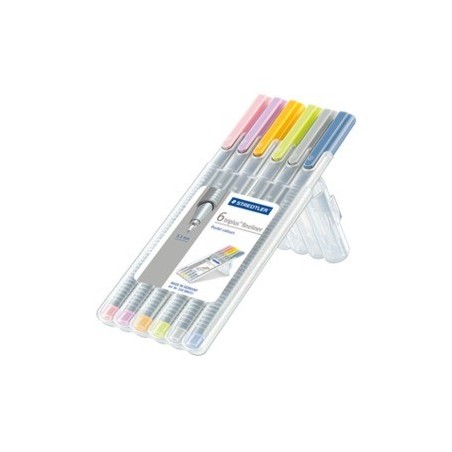 ESTUCHE 6 PZASTRIPLUS FINELINER 334, SURT. NEÓN STAEDTLER 334 SB6CS3