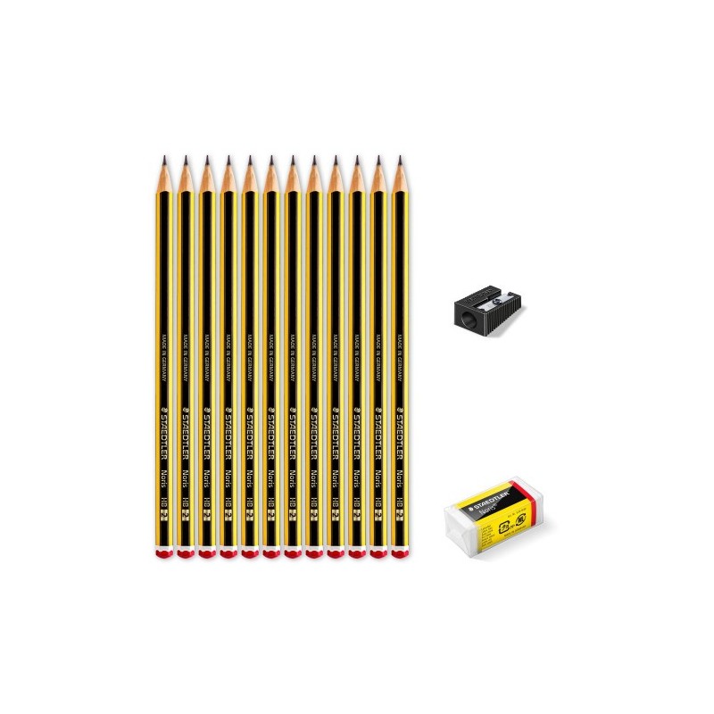 ESTUCHE PROMO 12 NORIS + REGALO GOMA Y AFILALÁPIZ STAEDTLER 61 120P2