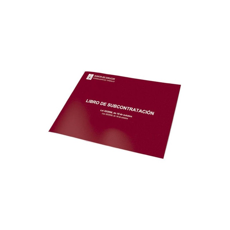 LIBRO DE SUBCONTRATACION GALLEGO/CASTELLANO A4 APAISADO 10 HOJAS NUMERADAS DOHE 09991