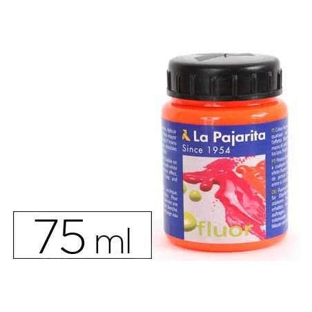 PINTURA FLUORESCENTE F-02 NARANJA.75ML LA PAJARITA 116616