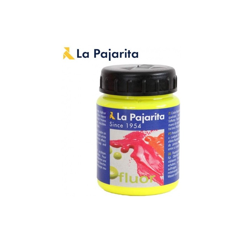 PINTURA FLUORESCENTE F-01 AMARILLO CANARIO. 75ML LA PAJARITA 116716