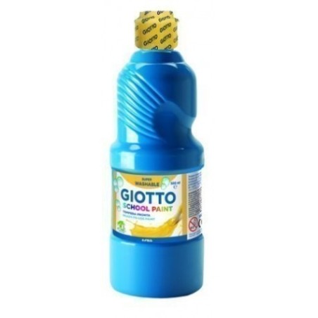 Giotto Témpera Escolar 500 ml Botella Azul, Cian