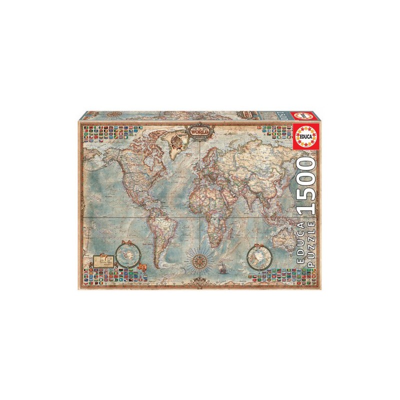 Educa Political Map of The World Puzzle rompecabezas 1500 pieza(s)