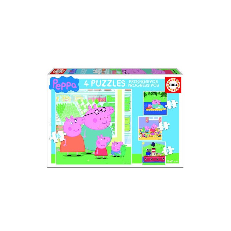 PUZZLE PROGRESIVOS PEPPA PIG 6-9-12-16 DE 3-5 AÑOS EDUCA BORRAS 15918