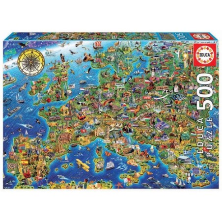 Educa Crazy European Map Puzzle rompecabezas 500 pieza(s)