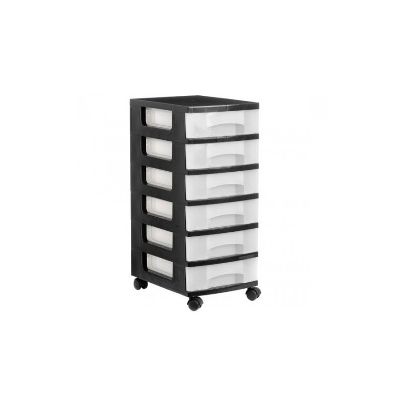 TORRE DE ALMACENAJE ANTIMICROBIANA STERITOUCH CON 6 CAJONES DE 6 LITROS. RUEDAS INCLUÍDAS 390X290X685 MM CRISTAL TRASLÚCIDO ARCHIVO 2000 1106AMR CS TL