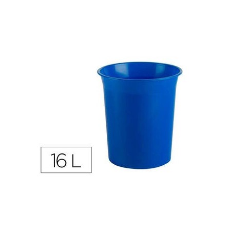 PAPELERA ANTIMICROBIANA STERITOUCH DE PLÁSTICO CAPACIDAD 16 LITROS 290 X 310 MM AZUL ARCHIVO 2000 2001AM AZ